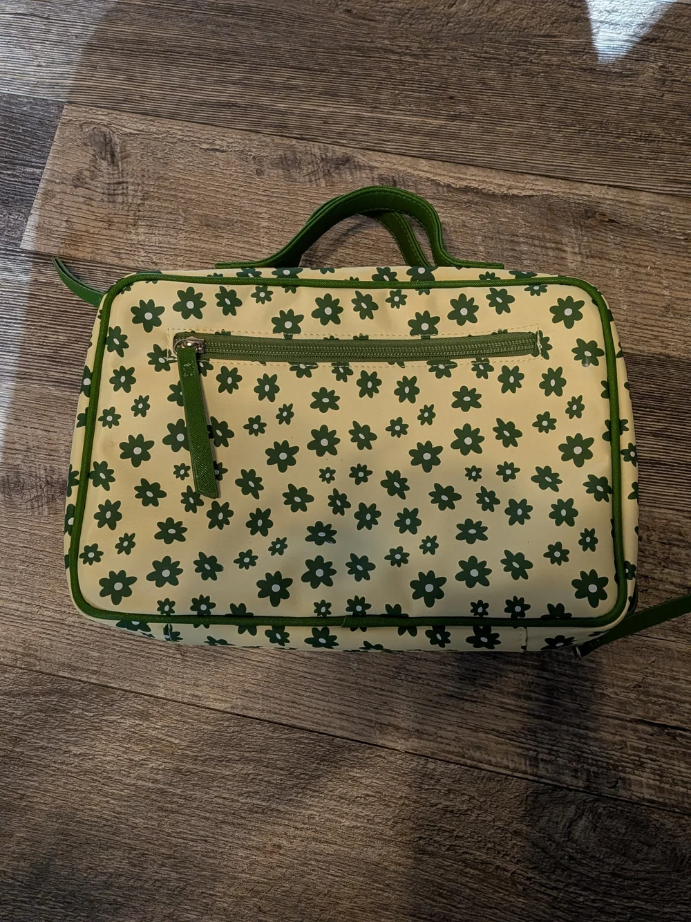 Traveler Floral Print Makeup Case - Green
